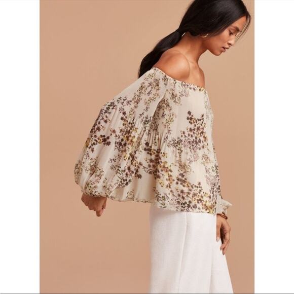 Wilfred Talence Black Floral Off The Shoulder Blouse XS - Picture 5 of 12